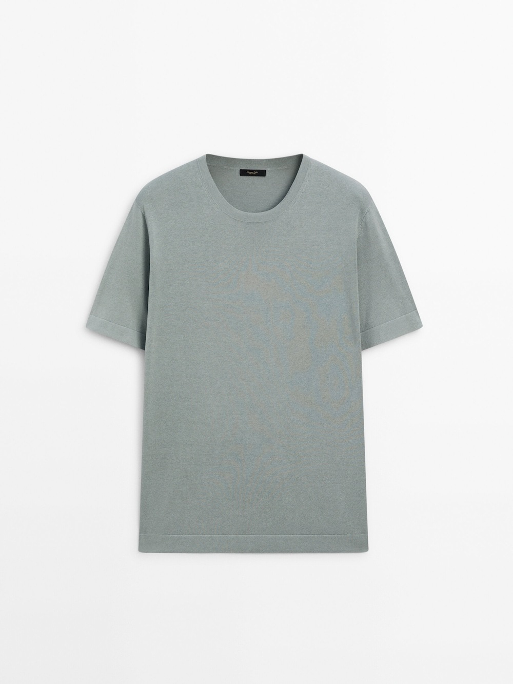 Massimo Dutti Футболка с круглым вырезом, цвет морской волны