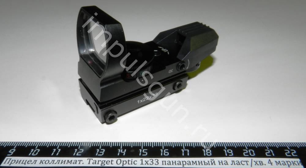 Коллиматорный прицел Target Optic 1х33 панарамный на ласточкин хвост 4 марки TO-1-22-33-DT