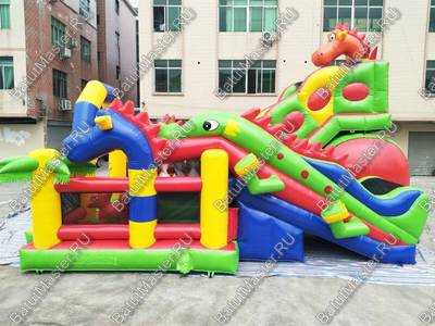 Большая надувная горка "Три дракона" 11*8*8 м