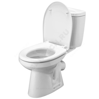 Унитаз-компакт косой выпуск нижний подвод с арматурой 1/реж слив кнопка с сиденьем полипропилен белый Анимо Santek 1.WH11.0.032
