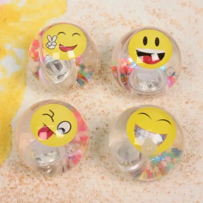 Мяч 6,5 см «Смайлики» (попрыгун с водой и подсветкой) СТИКЕР НА ВЛОЖЕНИЕ