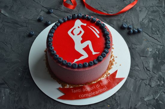 Торт с фотопечатью (поздравляение шефа на итальянском) №1018