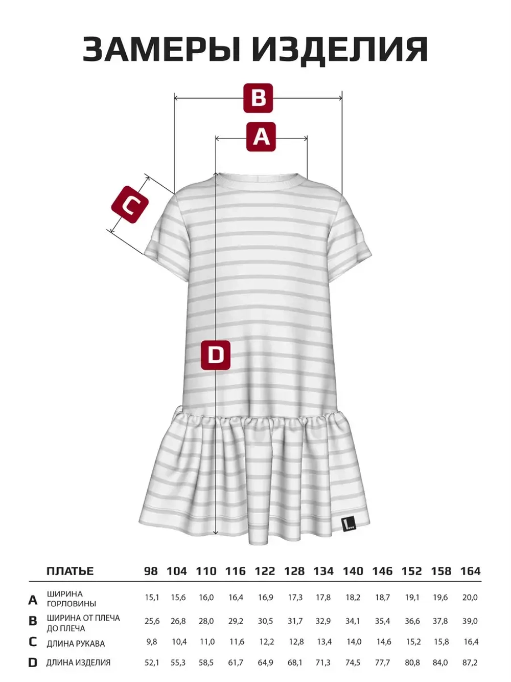 Платье для девочки в полоску