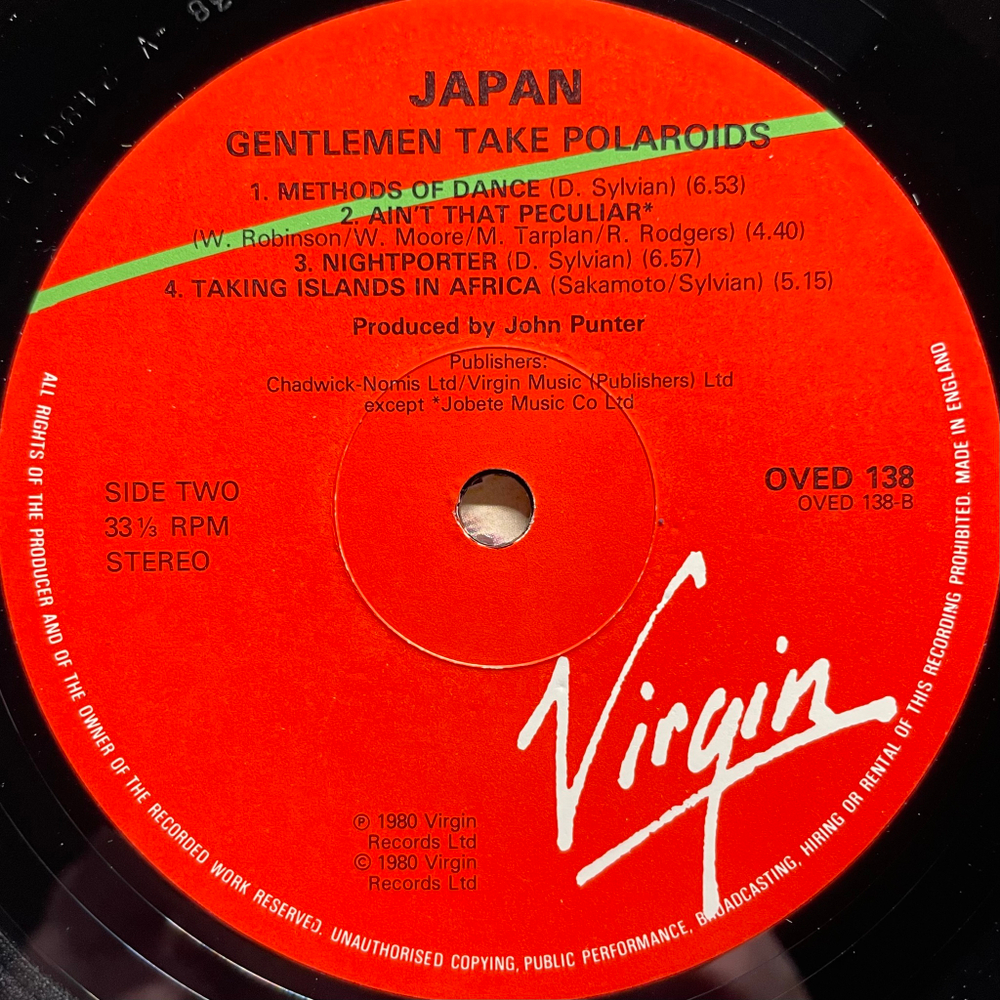 Japan ‎– Gentlemen Take Polaroids (Англия 1984г.)