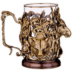 СТАКАН С ПОДСТАКАННИКОМ "ТРОФЕЙНЫЙ" 250 МЛ (КОР=1ШТ.)