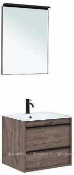 Тумба с раковиной Aquanet Lino 60 Дуб Веллингтон
