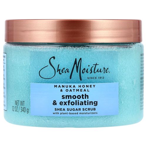 SheaMoisture, разглаживающий и отшелушивающий скраб с маслом ши, мед манука и овсянка, 340 г (12 унций)