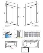 Шторка для ванны Radaway Essenza 8 SL Gold PND II 120 стекло прозрачное/профиль золото