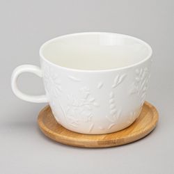 ЧАЙНАЯ ПАРА LEFARD "FLOWERS STORY" С ДЕРЕВ. БЛЮДЦЕМ 450 МЛ