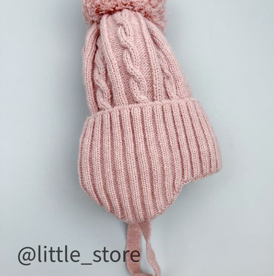 Шапка зимняя "Зайчик" Пудра