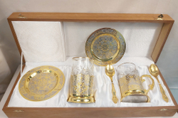 Чайный набор с подстаканниками на 2 персоны "Узорный"