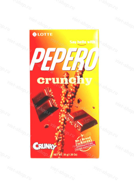 Соломка в шоколадной глазури Pepero Crunky, Lotte, 39 гр.
