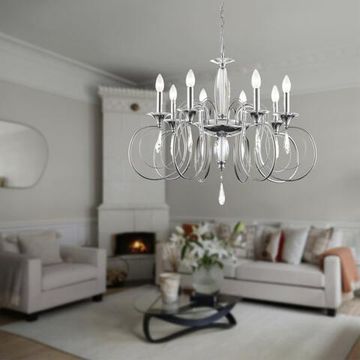 8032/8 CLASSI LN25 20 хром, металл/хрусталь Люстра подвесная Е14 8*40W 220V LAOKA