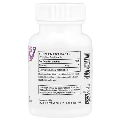 Thorne, Melaton-5™, 60 капсул (5 мг в 1 капсуле)