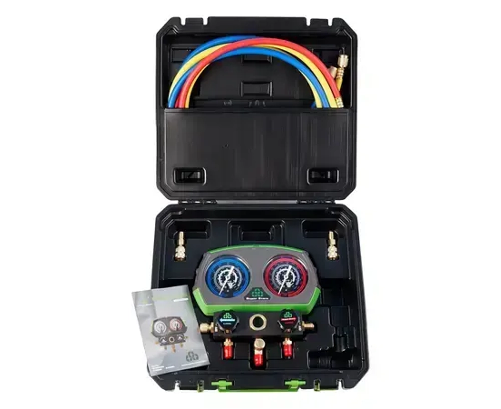 Манометрическая станция Super Stars ST- B280(R22/404/407/410, 2-х вентильный; шланги 1.5м, 55 Bar-1/