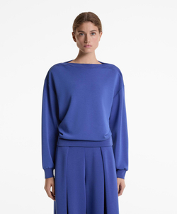 Oysho Толстовка Soft Touch с вырезом-лодочкой и модалом, синий