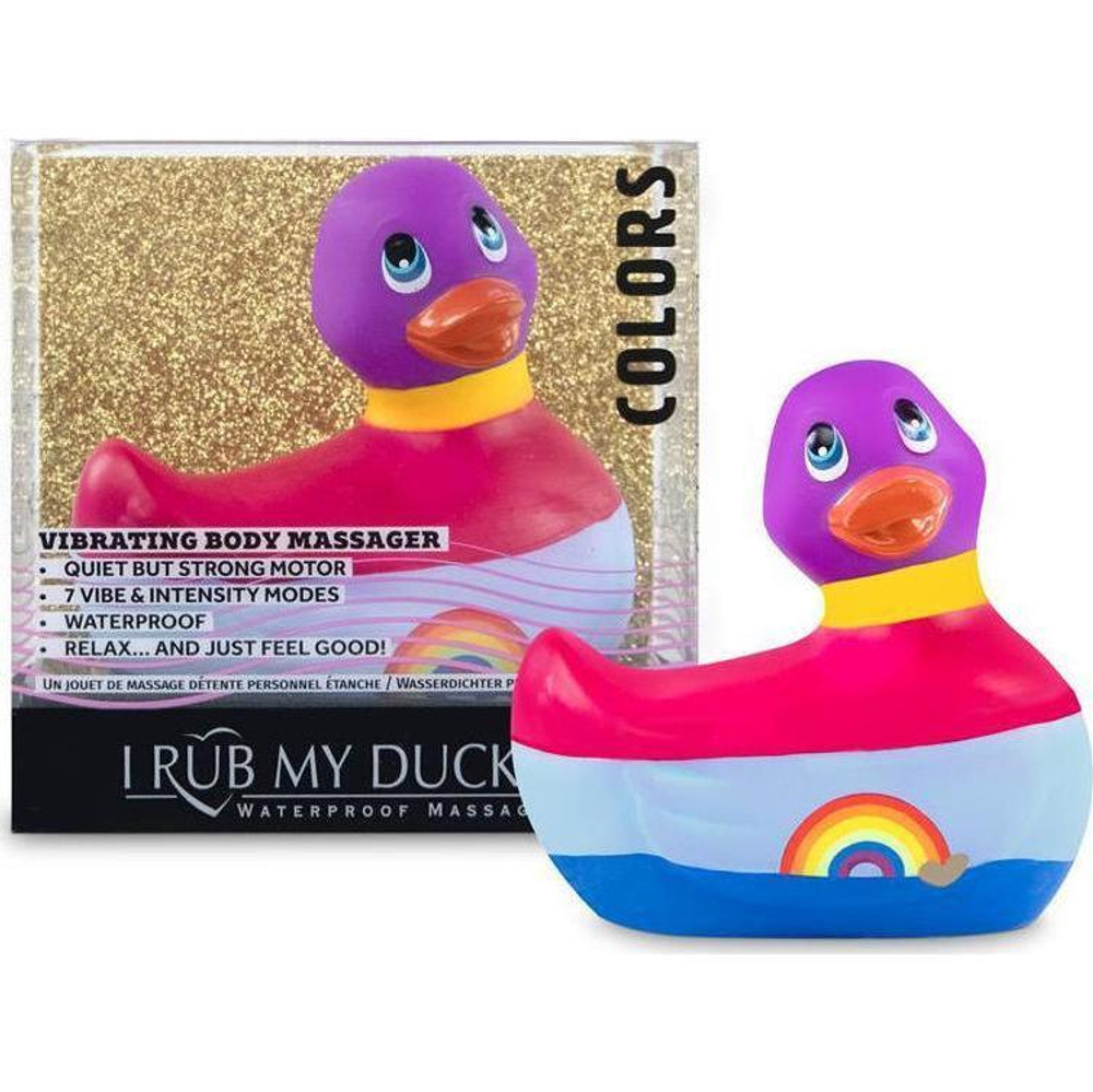 Вибратор-уточка I Rub My Duckie 2.0 Colors с разноцветными полосками (Цвет: разноцветный)