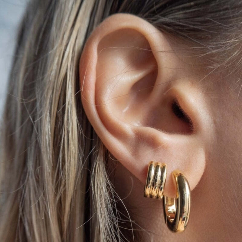 Серьги-кольца Мини Лу – Золото