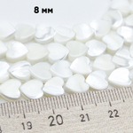 Перламутр Сердце, размер около 8-8,5 мм, цена за отрезок 19 см (1/2 нити)