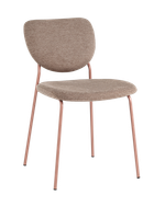 Стул обеденный Gigi шенилл коричневый розовые ножки