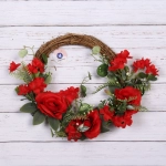 Цветы искусственные венок «Сказка» 42см красный