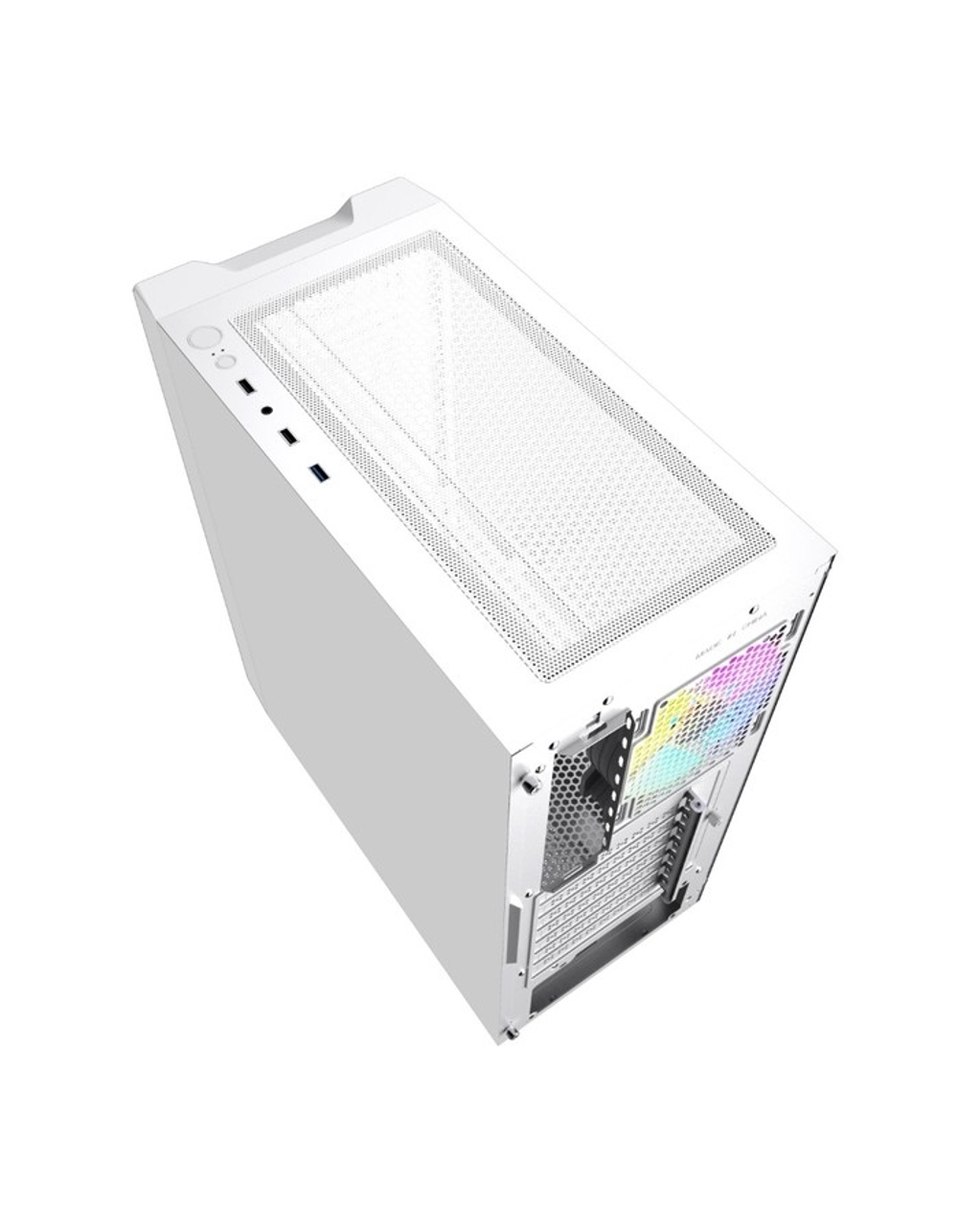 Корпус для компьютера Powercase CMIEW-F4S Корпус Mistral Evo White, Tempered Glass, 1x 120mm PWM ARGB fan + ARGB Strip + 3x 120mm PWM non LED fan, белый, ATX (CMIEW-F4S)