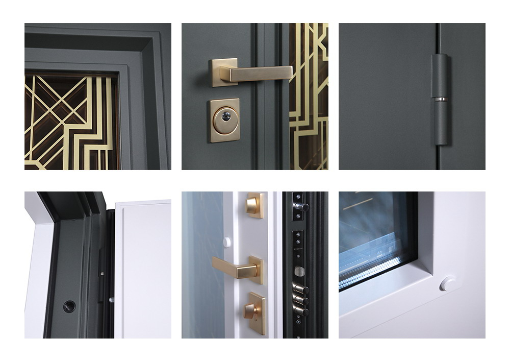 Стальная дверь "Изумруд" с окном и лазерной резкой (терморазрыв 3к)