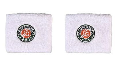 Теннисные напульсники Roland Garros Embroidered Logo Duo - White