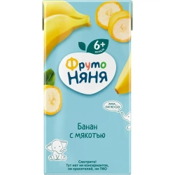Нектар детский ФрутоНяня, из бананов с мякотью, 0,2 л