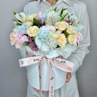 Цветы в коробке «Акварельные краски»