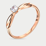 Кольцо для женщин из розового золота 585 пробы с фианитами (арт. 005101-1102)