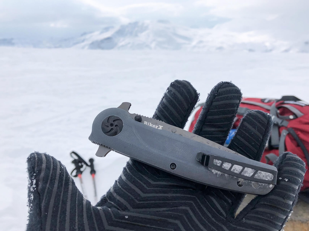 Складной нож Biker X AUS-8 Gray Titanium