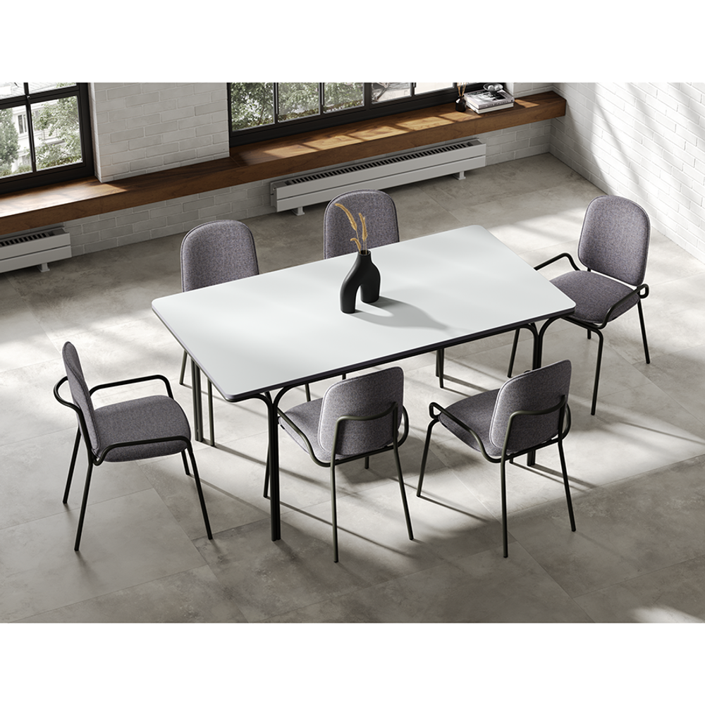 Стул Ror, Double Frame, велюр, черный/серый