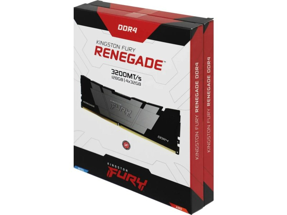 Оперативная память Kingston Fury Renegade Black KF432C16RB2K4/128, DDR4 4х 128ГБ 3200 МГц, DIMM, RTL