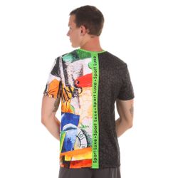 Мужская футболка темно-серая с разноцветным принтом Sesmik by Vlad Sedov VS002/VS0053