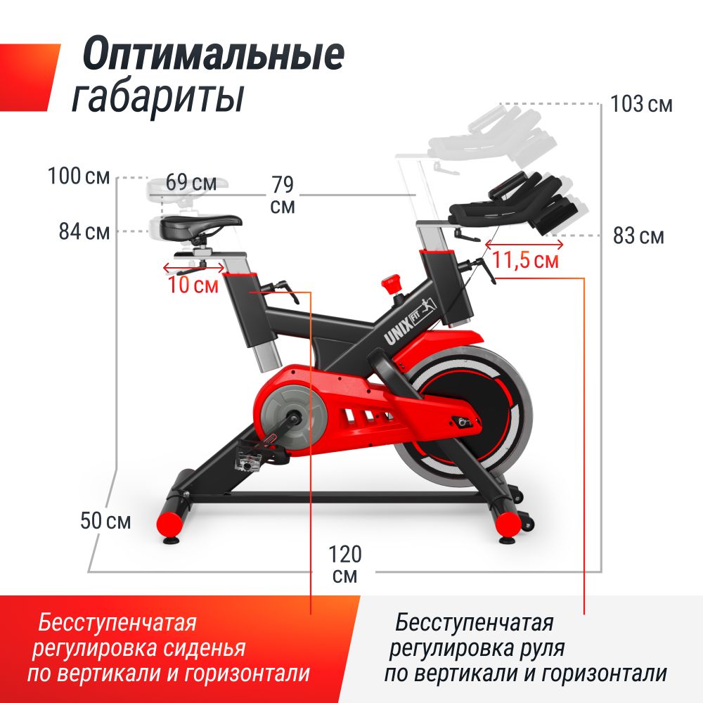 Велотренажер Спин-байк UNIX Fit SB-500 Black