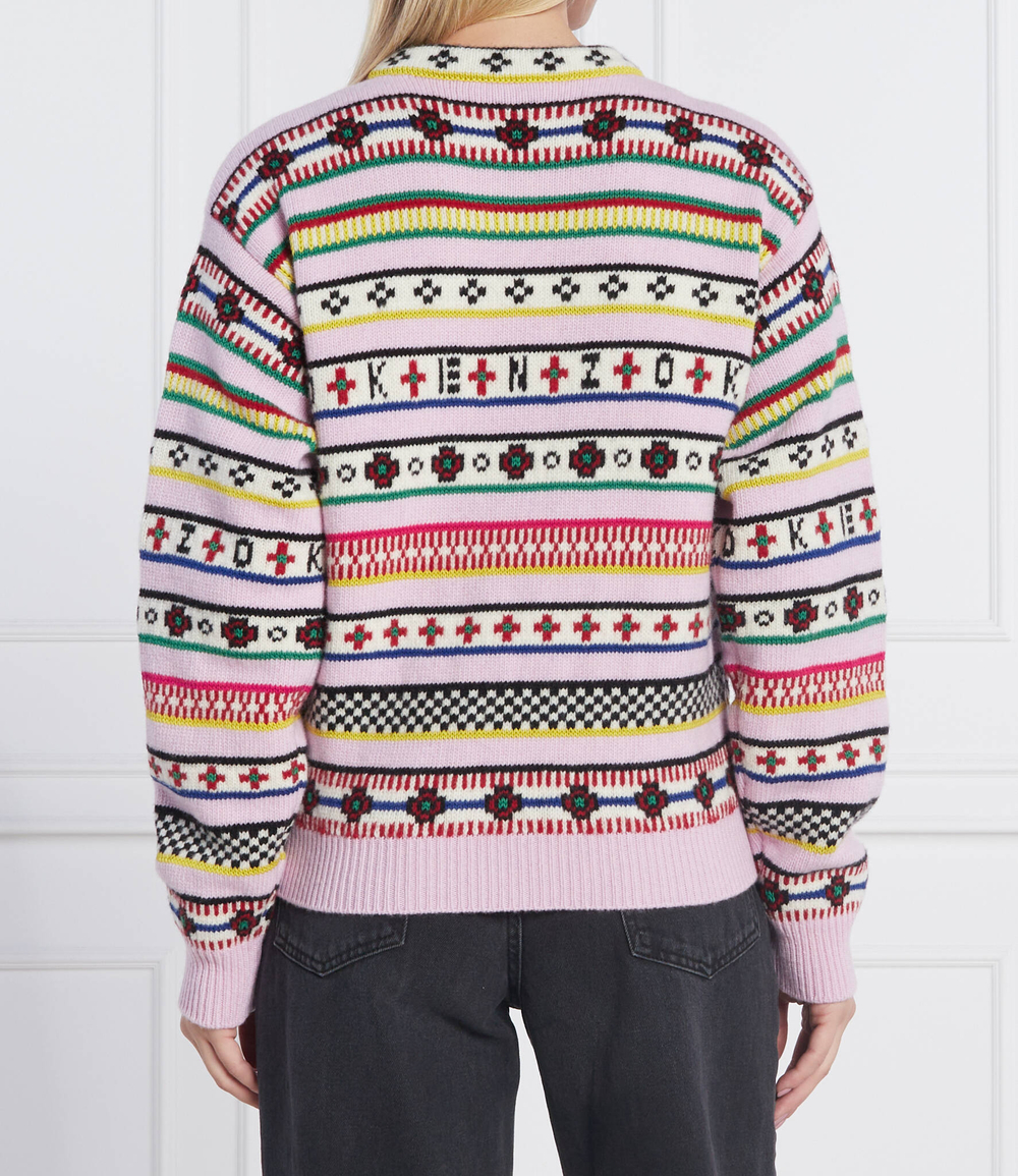 Хлопковый свитер Kenzo - пудрово-розовый(FC62PU3173CH)