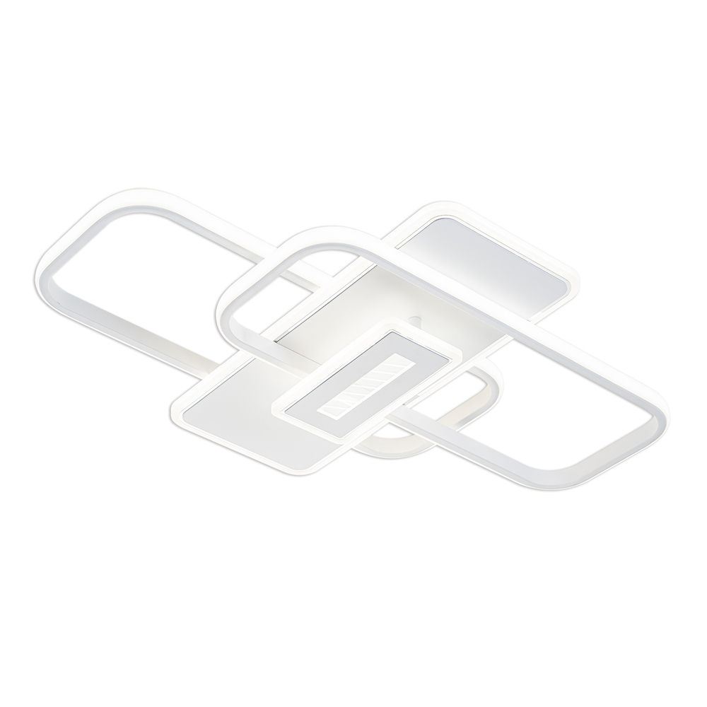 Потолочный светодиодный светильник 125Вт, 9200лм, 3000-6500K, Ra>80, плавная регулировка мощности, изменение цветовой температуры, ночник, пульт, металл/акрил, белый