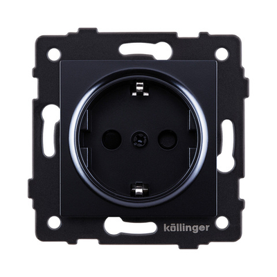 Розетка штепсельная SCHUKO 16A/250 В, черный Kollinger REA-002BK для Aspekt, Eleganz, Reflex