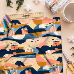 Ткань премиум Оксфорд 600D городской коллаж