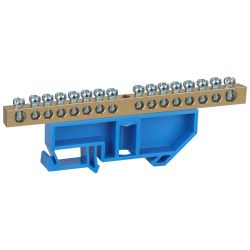 Шина ЭРА NO-222-49 N ноль на DIN-изоляторе ШНИ-6х9-16-Д-синий | Шины N, PE, PEN