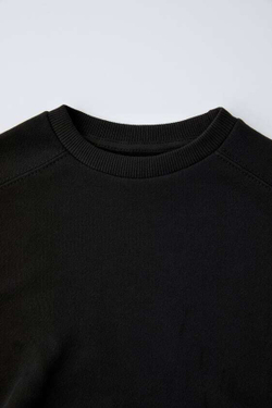 ZARA ТОЛСТОВКА С РАЗРЕЗАМИ, ЧЕРНЫЙ