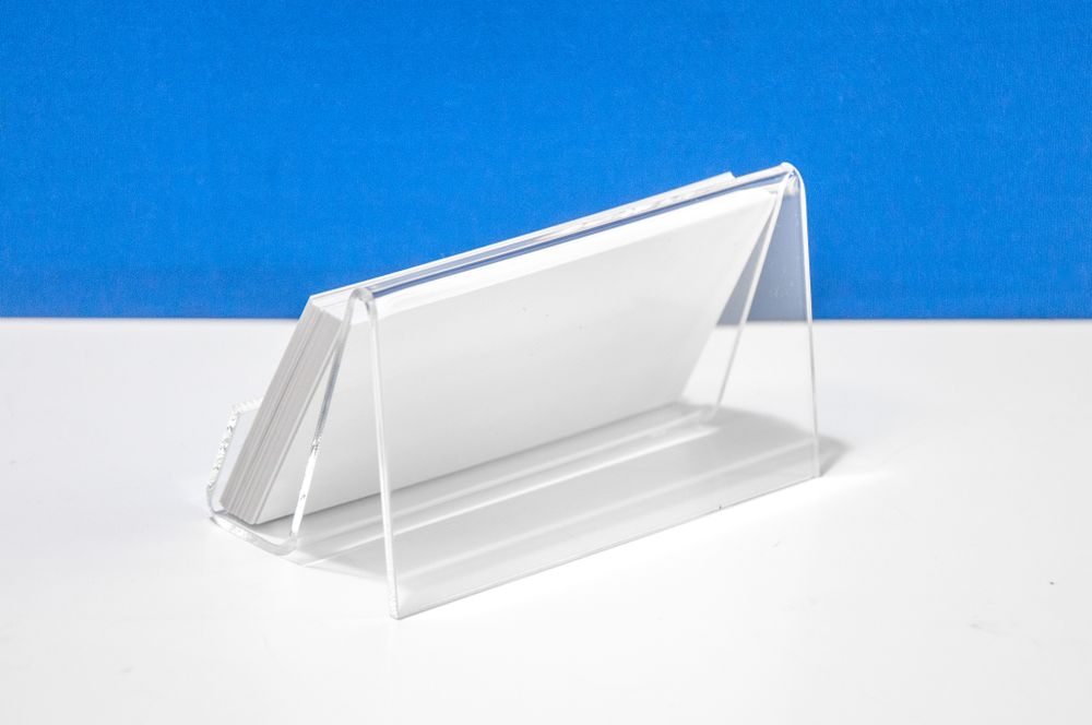 Подставка настольная под визитки на ресепшн прозрачная, комплект 5шт