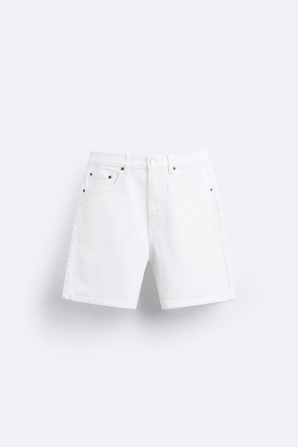 ZARA ЦВЕТНЫЕ ДЖИНСОВЫЕ ШОРТЫ, БЕЛЫЙ