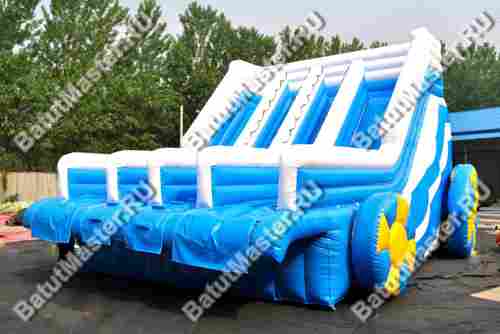Надувная водная горка для бассейна «Голубая волна», 9*6*5 м