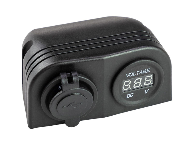 Разъем USB 5в 3.1А и цифровой вольтметр для крепления на приборную панель