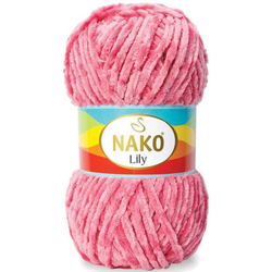 Лили (Lily) пряжа Nako 100%полиэстер 5х100гр/180м (816 темно розовый)