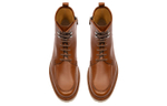 BALLY Nokor Short Mid Calf Combat Boots Men"s Brown