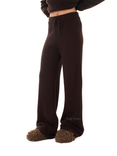 Шоколадный кашемировый костюм свободного кроя