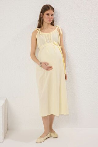 Разноцветное платье-миди с ремешком на талии для беременных и кормящих грудью TBBSS25AH00182